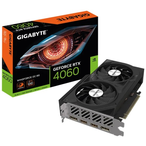 Tarjeta de video Gigabyte GeForce RTX 4060 WINDFORCE OC 8G, 8GB GDDR6, PCI-E 4.0