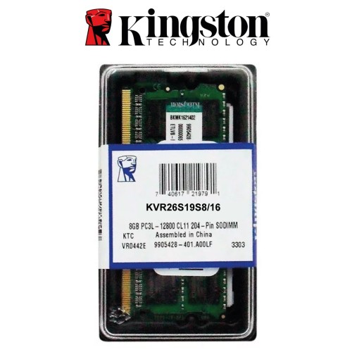 Memoria SODIMM Kingston 16GB DDR4, 2666 MHz, CL19, 1.2V, NON-ECC (KVR26S19S8/16)