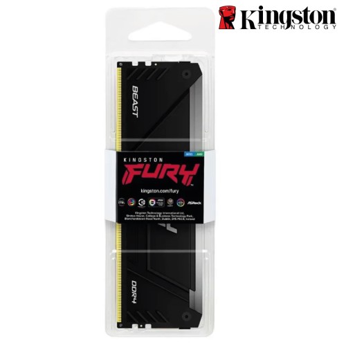 Memoria Kingston Fury Beast RGB BLACK 8GB DDR4, 3200 MHz, PC4-25600, CL16, 1.35V, Non-ECC (KF432C16BB2A/8)