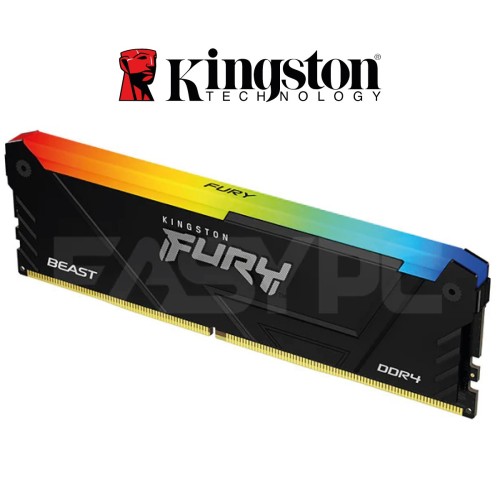 Memoria Kingston Fury Beast 32GB DDR4 3200MHz, PC4-25600, CL16, 1.35V, 288-Pin, RGB, DIMM (KF432C16BB2A/32)