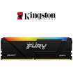 Memoria Kingston Fury Beast 8GB DDR4 3600 MHz, PC4-28800, CL17, 1.35V, 288-Pin, RGB, DIMM (KF436C17BB2A/8)