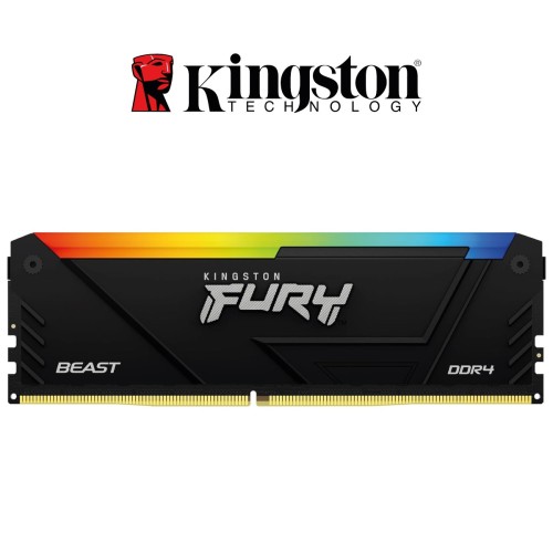 Memoria Kingston Fury Beast RGB Black 16GB DDR4 3600MHz, PC4-28800, CL18, 1.35V, Non-ECC (KF436C18BB2A/16)