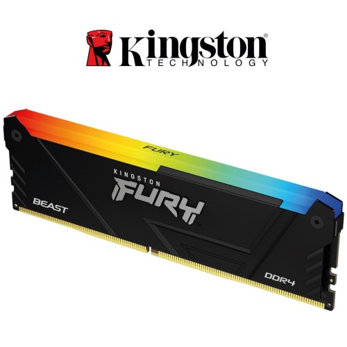 Memoria Kingston Fury Beast RGB Black 16GB DDR4 3600MHz, PC4-28800, CL18, 1.35V, Non-ECC (KF436C18BB2A/16)